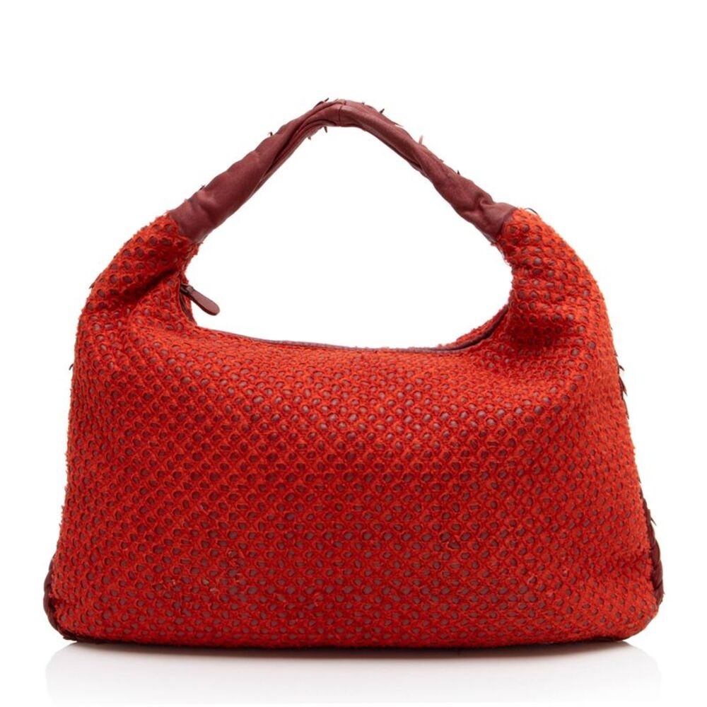Bottega Veneta Silk Nappa Fuzzy Ponza Large Hobo